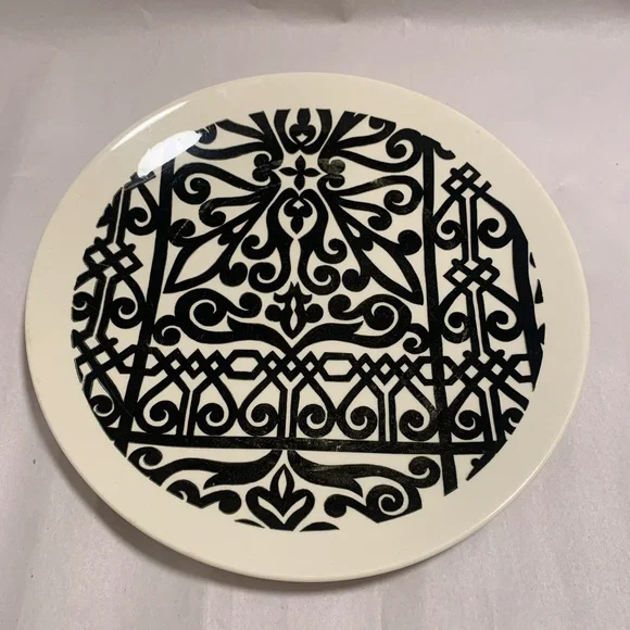 VTG MCM Elegant Black and White, China Dinner Plates LA MANCHA. Set of 4. - Picture 8 of 11